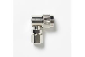 N Type Right-Angle Plug, 50 Ohm, Clamp Type, RG214, 225, 393