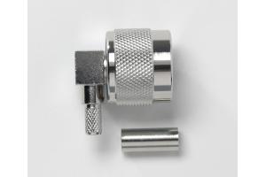 N Type Right-Angle Plug, 50 Ohm, Crimp Type , RG55, 142