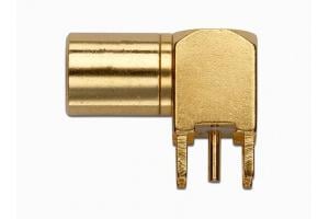 SMB 50 Ohm Plug, Right-Angle PCB Receptacle