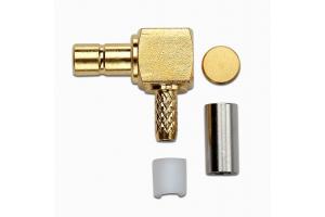 SMB Jack, Right-Angle Crimp, 50 Ohm, RG174/U, RG188/U, And RG316/U Type